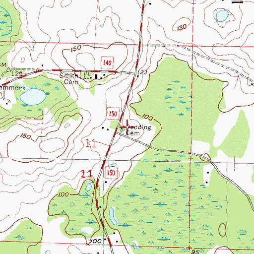 Topographic Map of Redding Cemetery, FL