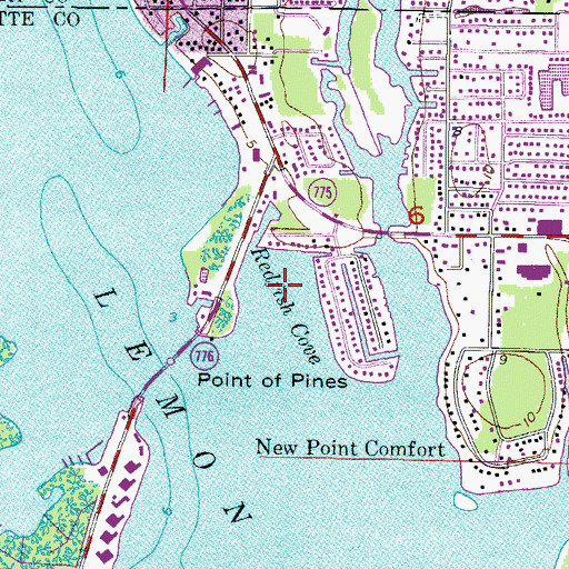 Topographic Map of Redfish Cove, FL