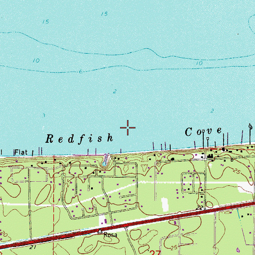 Topographic Map of Redfish Cove, FL