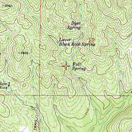 Topographic Map of Fall Spring, AZ