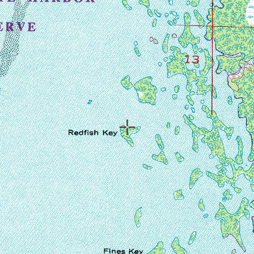 Topographic Map of Redfish Key, FL