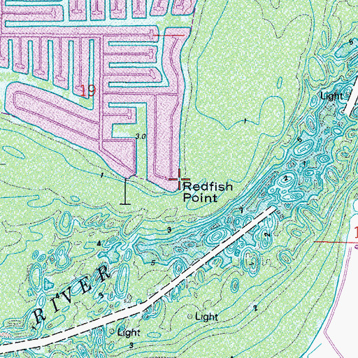 Topographic Map of Redfish Point, FL