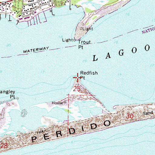 Topographic Map of Redfish Point, FL
