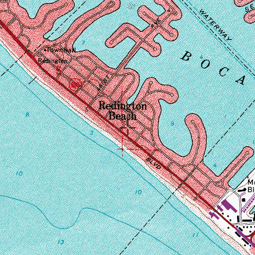 Topographic Map of Redington Beach, FL