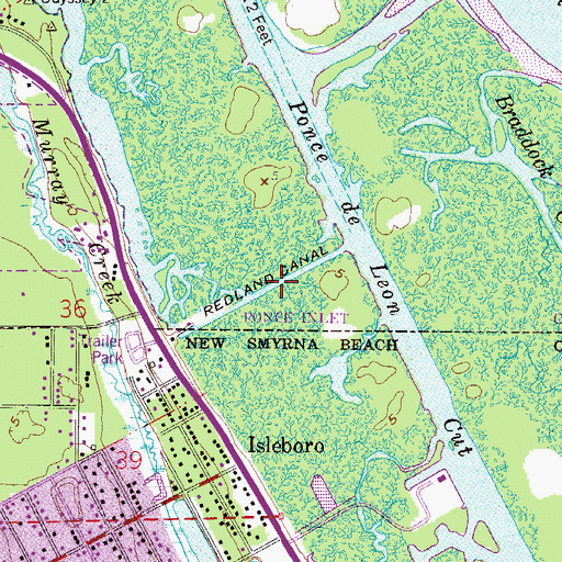 Topographic Map of Redland Canal, FL