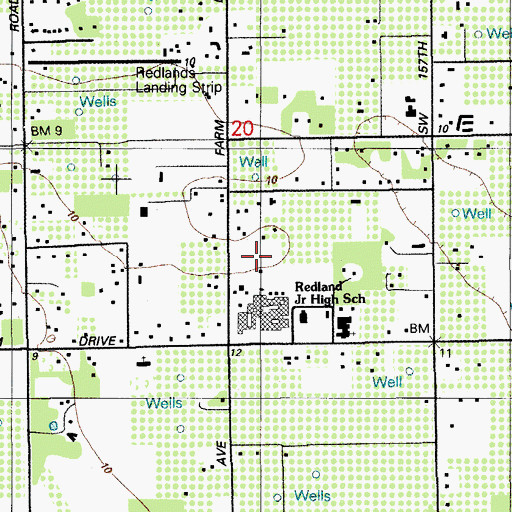 Topographic Map of Redland Elementary School, FL