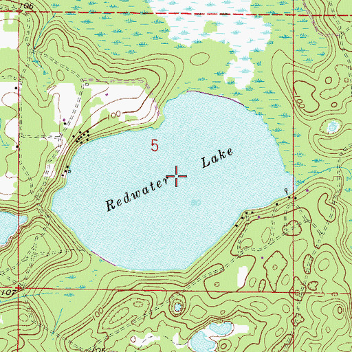 Topographic Map of Redwater Lake, FL