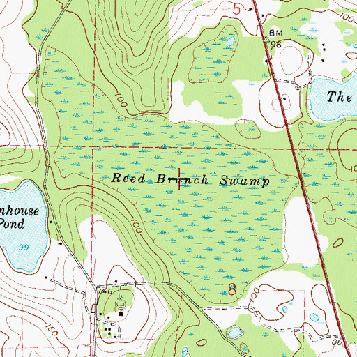 Topographic Map of Reed Branch Swamp, FL