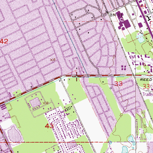 Topographic Map of Reed Canal, FL