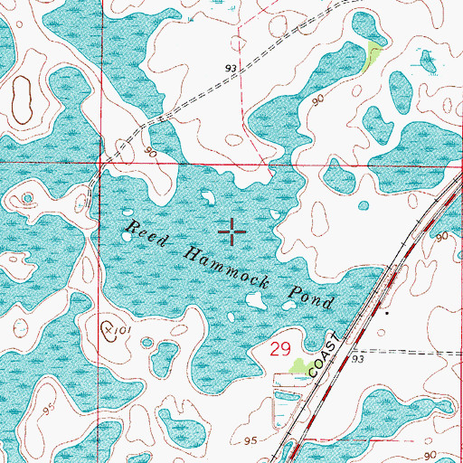 Topographic Map of Reed Hammock Pond, FL