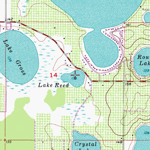 Topographic Map of Lake Reed, FL