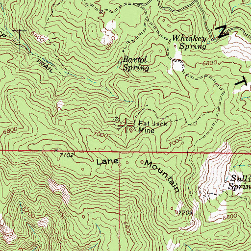 Topographic Map of Fat Jack Mine, AZ