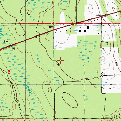 Topographic Map of Reedy Creek, FL