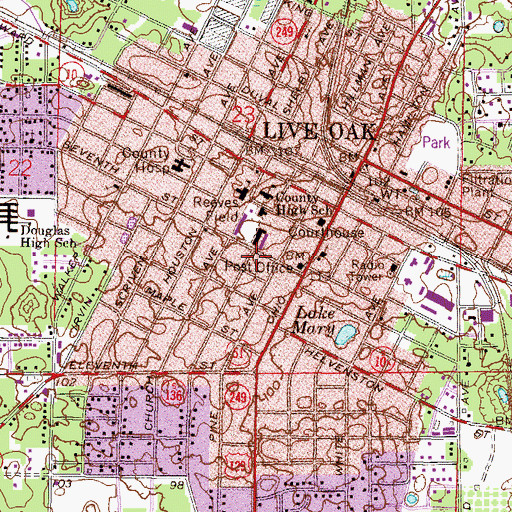 Topographic Map of Reeves Field, FL