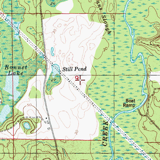 Topographic Map of Reeves Pond, FL