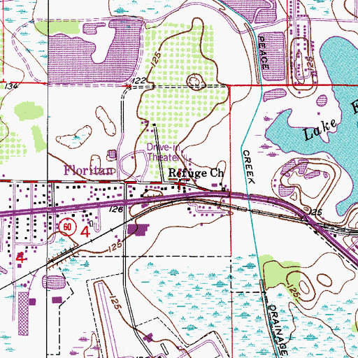 Topographic Map of Refuge Church, FL