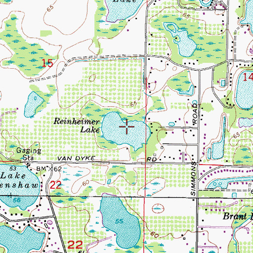 Topographic Map of Reinheimer Lake, FL