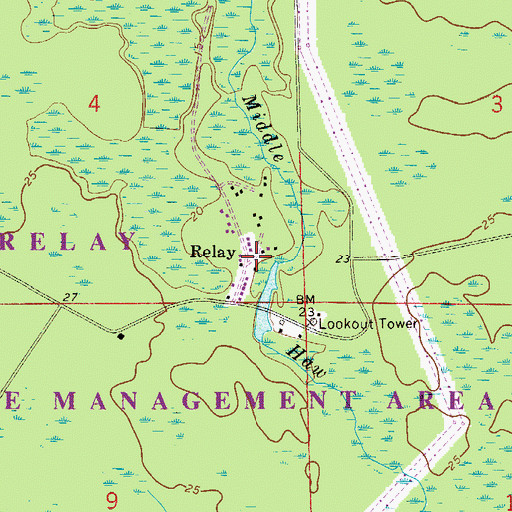 Topographic Map of Relay, FL