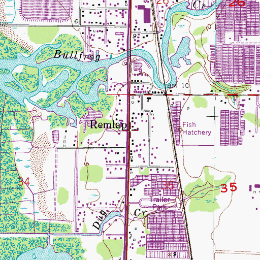 Topographic Map of Remlap, FL