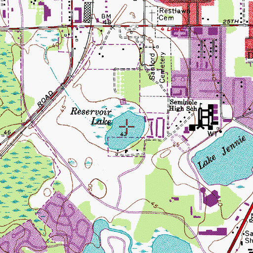 Topographic Map of Reservoir Lake, FL