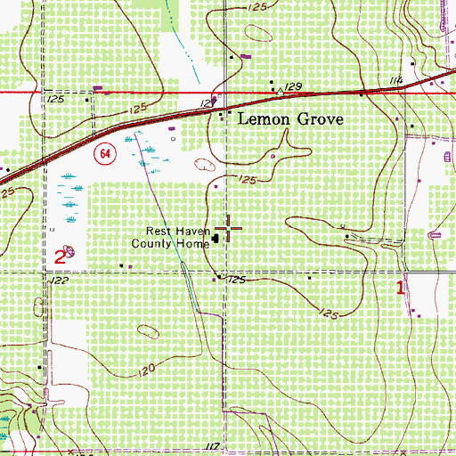 Topographic Map of Rest Haven County Home, FL