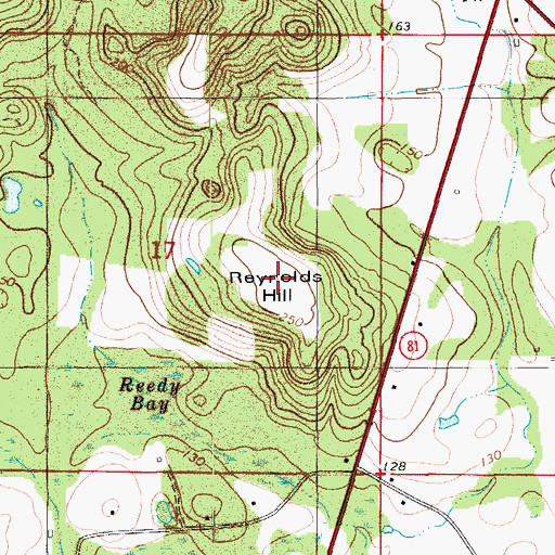 Topographic Map of Reynolds Hill, FL