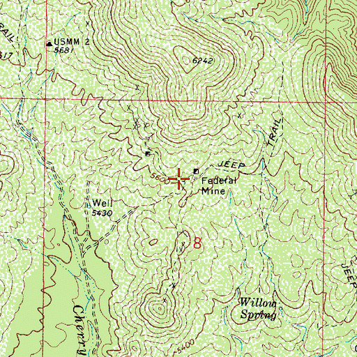 Topographic Map of Federal Mine, AZ