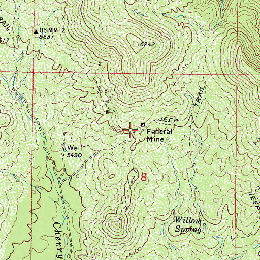 Topographic Map of Federal Mine, AZ