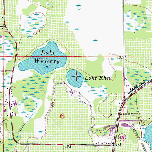 Topographic Map of Lake Rhea, FL