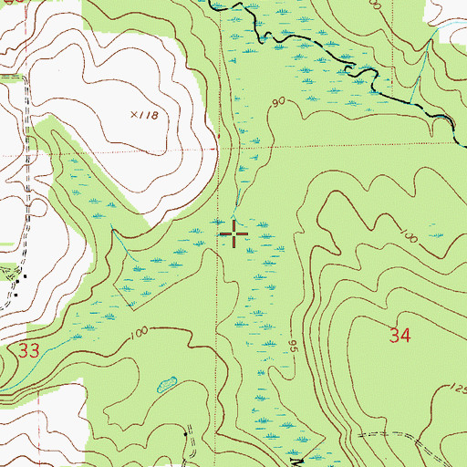 Topographic Map of Rhuda Branch, FL