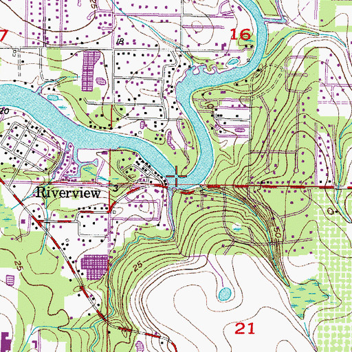 Topographic Map of Rice Creek, FL