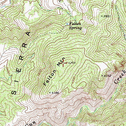 Topographic Map of Felton Mountain, AZ