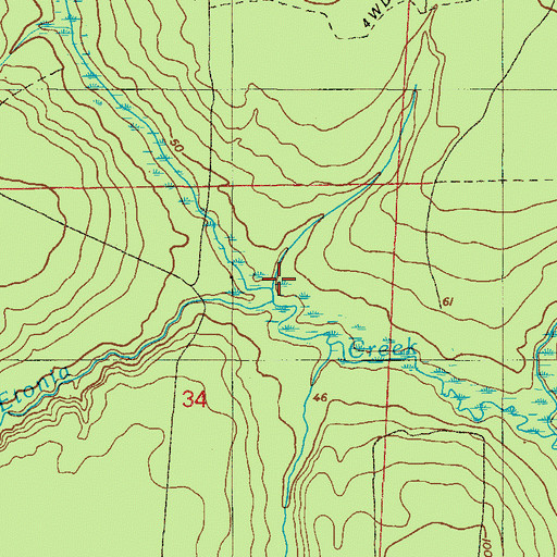 Topographic Map of Rice Creek, FL
