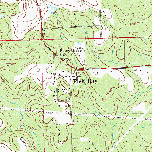 Topographic Map of Rich Bay, FL