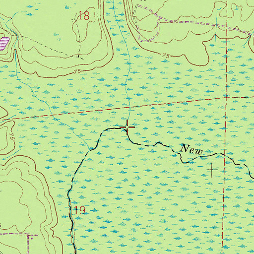 Topographic Map of Richard Creek, FL