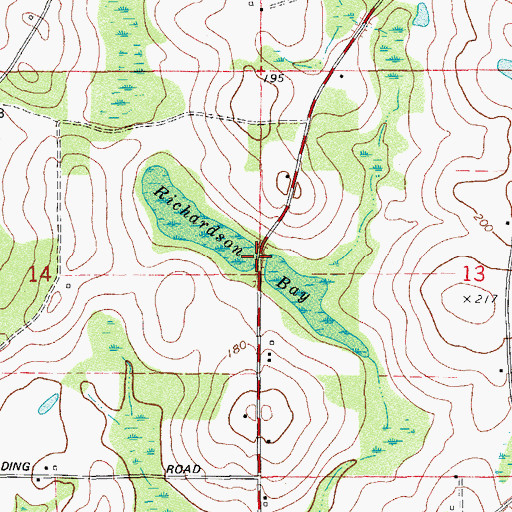 Topographic Map of Richardson Bay, FL