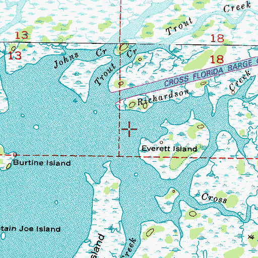 Topographic Map of Richardson Creek, FL