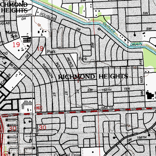 Topographic Map of Richmond Heights, FL