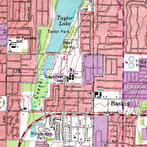 Topographic Map of Ridgecrest Elementary School, FL
