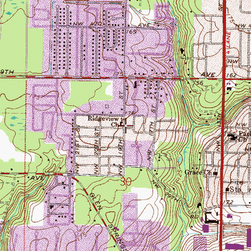 Topographic Map of Ridgeview Baptist Church, FL