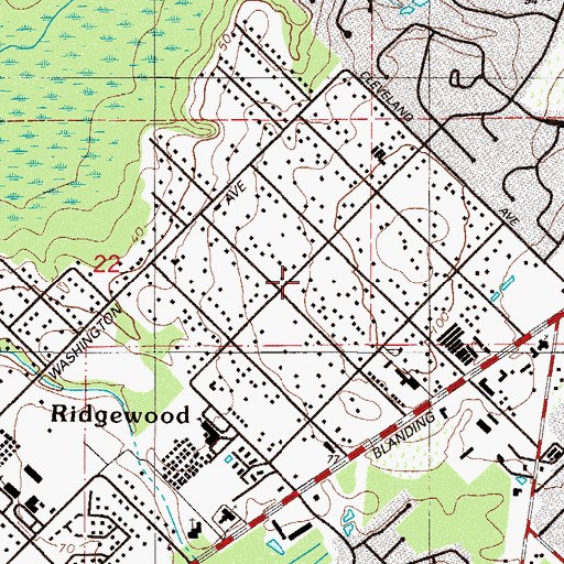 Topographic Map of Ridgewood, FL