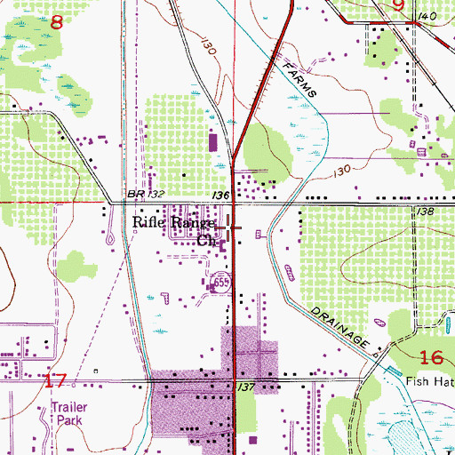 Topographic Map of Rifle Range Church, FL