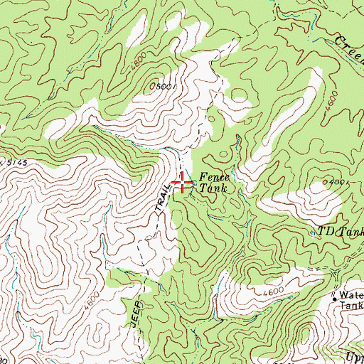 Topographic Map of Fence Tank, AZ