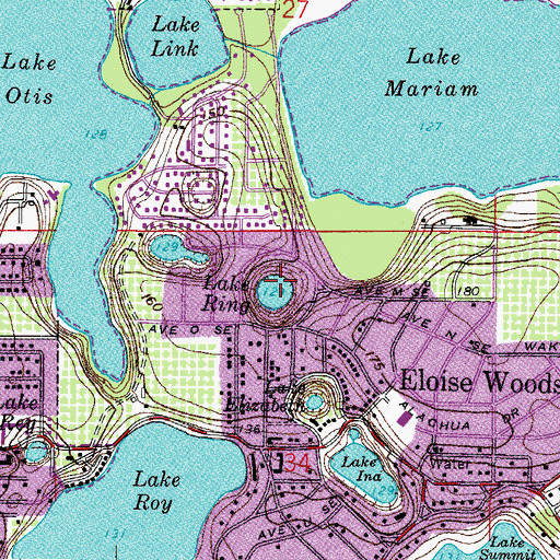 Topographic Map of Lake Ring, FL