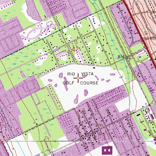 Topographic Map of Rio Vista Golf Course, FL