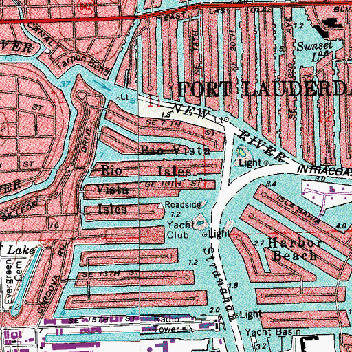Topographic Map of Rio Vista Isles, FL