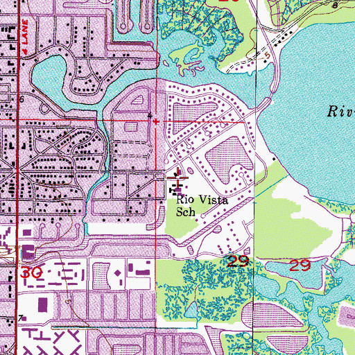Topographic Map of Rio Vista School, FL