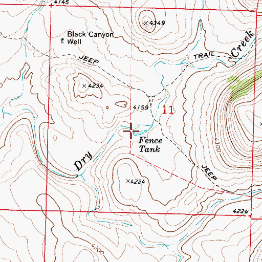 Topographic Map of Fence Tank, AZ