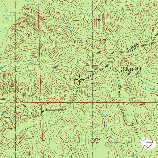 Topographic Map of River Hill Church, FL