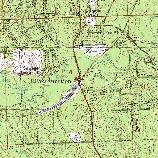 Topographic Map of River Junction, FL